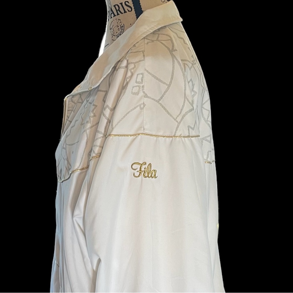 Rare Find❣️ FILA Vintage White with Gray Print & Gold Tracksuit, Women’s Size 14 - Picture 4 of 13